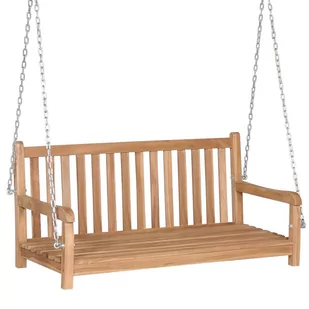 vidaXL Huśtawka ogrodowa, lite drewno tekowe, 120x60x57,5 cm, brązowa - Huśtawki - miniaturka - grafika 1