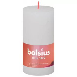 Świece - Bolsius Rustykalne świece pieńkowe Shine, 8 szt., 100 x 50 mm, białe Sfeerpunt - grafika 1