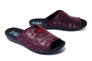 ADANEX DIK27 DIANA 25920 BU/CZ burgund/czarny, kapcie/klapki damskie - Adanex - Kapcie damskie - miniaturka - grafika 1