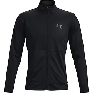 Koszulki męskie - Under Armour Męska koszulka męska Pique Track Czarny/czarny (001) XL 1366202 - grafika 1