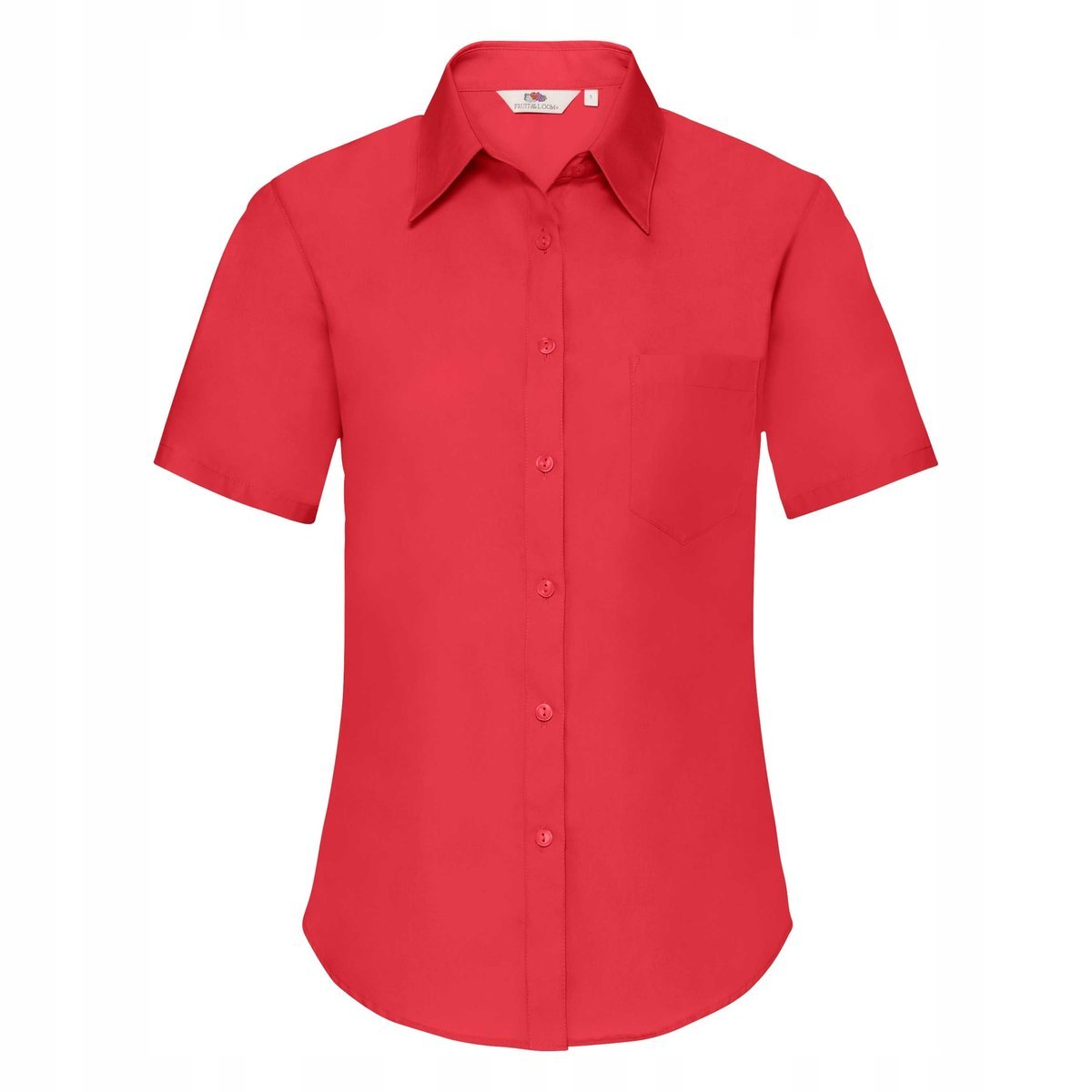 Koszula damska z krótkim rękawem z popeliny Czerwony r. 2XL