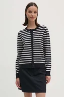 Swetry damskie - Tommy Hilfiger kardigan damski kolor granatowy lekki WW0WW42370 - miniaturka - grafika 1