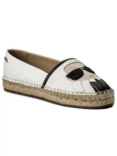 Espadryle damskie - Lagerfeld KARL Espadryle KL80111 Biały - grafika 1