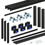 Meble modułowe i akcesoria - Ramowy system jezdny do trzech skrzydeł drzwi przesuwnych Omega czarny Spaceo - miniaturka - grafika 1