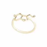 Pierścionki - Srebrny pierścionek serotonina, wzór chemiczny 925 : ROZMIAR PIERŚCIONKA - 11 |UK:L | Φ16,00 MM, Srebro - kolor pokrycia - Pokrycie żółtym 18K złotem - miniaturka - grafika 1