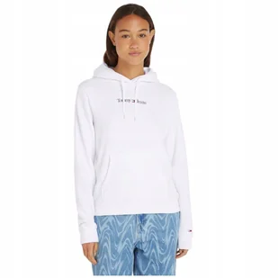 TOMMY HILFIGER BLUZA DAMSKA Z KAPTUREM BIAŁA r. S - Bluzy damskie - miniaturka - grafika 1