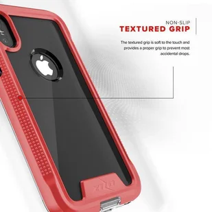 Zizo ION Cover Pancerne etui iPhone X + szkło 9H na ekran (Red/Clear) - Etui i futerały do telefonów - miniaturka - grafika 2