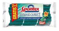 Ściereczki, gąbki, czyściki - Spontex Zmywaki kuchenne poliuretanowe 3 Scrub & Flex 3 szt - miniaturka - grafika 1