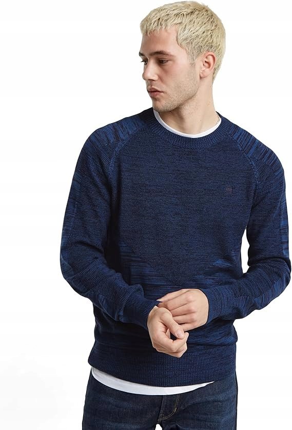 G-STAR SWETER MĘSKI W KLASYCZNYM STYLU Z OKRĄGŁYM DEKOLTEM S 26FA