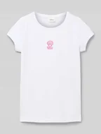 Koszulki dla dziewczynek - T-shirt o linii A z haftem - miniaturka - grafika 1