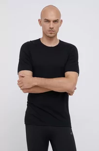 Icebreaker T-shirt wełniany kolor czarny - Bielizna sportowa męska - miniaturka - grafika 1