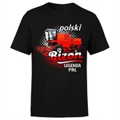 Koszulki męskie - Koszulka męska z nadrukiem BIZON PRL KOMBAJN dla rolnika rolnik XL - miniaturka - grafika 1