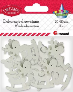 Titanum Dekoracje Drewniane Renifery Na Biegunach 15szt Białe Craft-fun Series - Pozostałe akcesoria dla plastyków - miniaturka - grafika 1