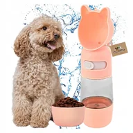 Shakery i bidony sportowe - BIDON dla Psa na wodę i karmę z miską 3w1 turystyczna BUTELKA na lato - miniaturka - grafika 1