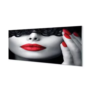 Szklany panel + klej Czerwone usta kobieta 125x50 cm - Dekoracje domu - miniaturka - grafika 1