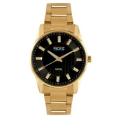 Zegarki męskie - Złoty męski zegarek z bransoleta PACIFICX0090-05 - miniaturka - grafika 1