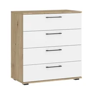Komody - Komoda FLEX KM-1 dąb artisan/biały z czterema szufladami - miniaturka - grafika 1