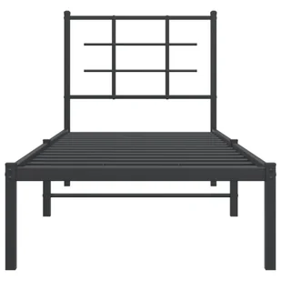 Metalowa rama łóżka z wezgłowiem, czarna, 80x200 cm Lumarko! - Inne meble do sypialni - miniaturka - grafika 6