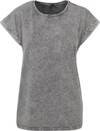 Koszulki i topy damskie - Build Your Brand BY053 Koszulka damska Acid Washed Extended Shoulder Tee - Kolor: Szaro-czarny - Rozmiar: XS - miniaturka - grafika 1