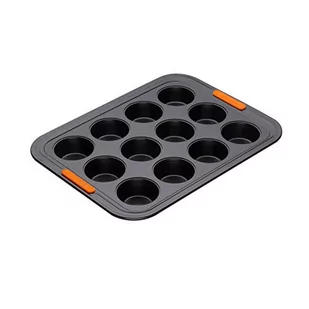 Le Creuset 94101300000000 formy do pieczenia z powłoką nieprzywierającą Muffin kształt zapewnia 12 sztuki, czarny 94101300000000 - Formy do ciast - miniaturka - grafika 1