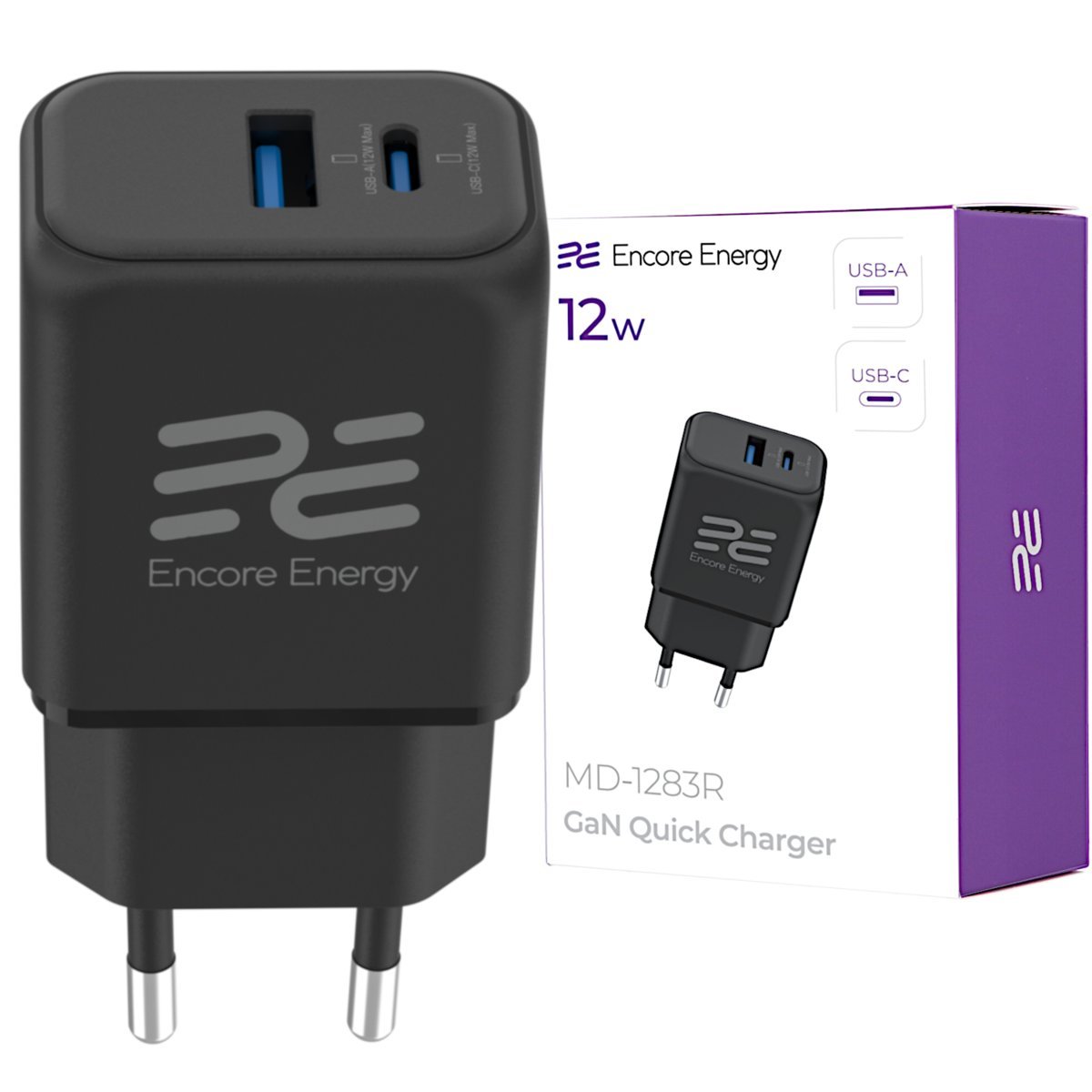 Nowa ładowarka sieciowa Encore Energy USB-A USB-C 12W adapter MD-1283R