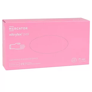 Mercator Medical, Różowe rękawiczki nitrylowe Pink, rozm. XL, 100 szt. - Rękawiczki jednorazowe - miniaturka - grafika 1
