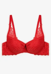 Czerwony Biustonosz Koronkowy z Efektem Push Up Grateria - Biustonosze - miniaturka - grafika 1
