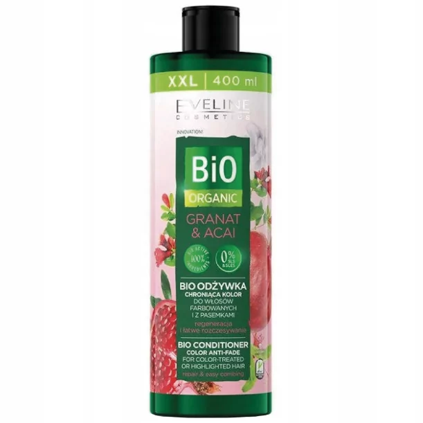 Eveline cosmetics Cosmetics - BIO ORGANIC - BIO CONDITIONER - Bio odżywka chroniąca kolor do włosów - GRANAT & ACAI - 400 ml