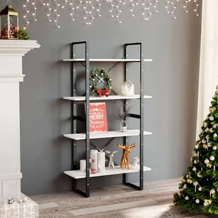 vidaXL 4-poziomowy regał na książki biały 80x30x140 sosnowy 806463 - Regały - miniaturka - grafika 1