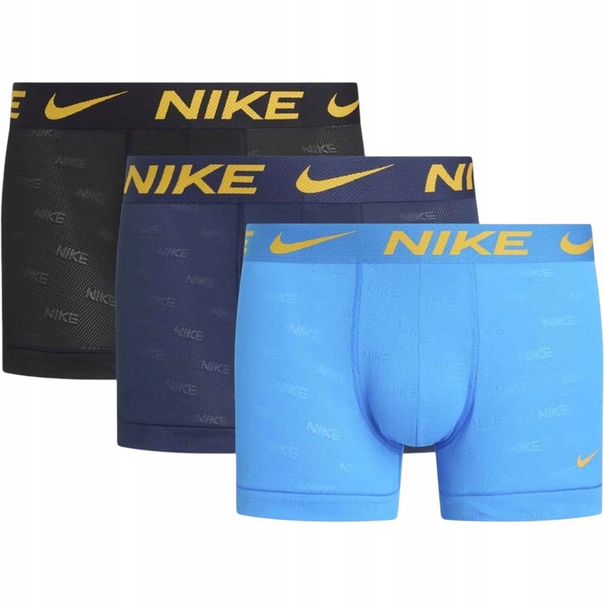 NIKE BOKSERKI MĘSKIE MAJTKI TRUNK 3PK NIEBIESKIE/GRANATOWE/CZARNE r.M