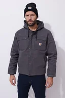 Kurtki i kamizelki sportowe męskie - Kurtka męska ocieplana Carhartt Washed Duck Sherpa Utility GVL Gravel - miniaturka - grafika 1