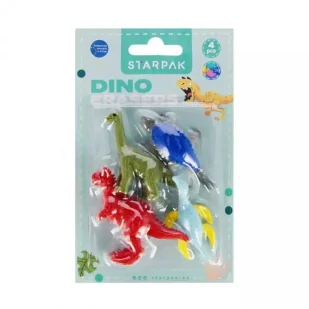 Gumki do mazania Dino 4 szt. - Starpak - Przybory szkolne - miniaturka - grafika 1