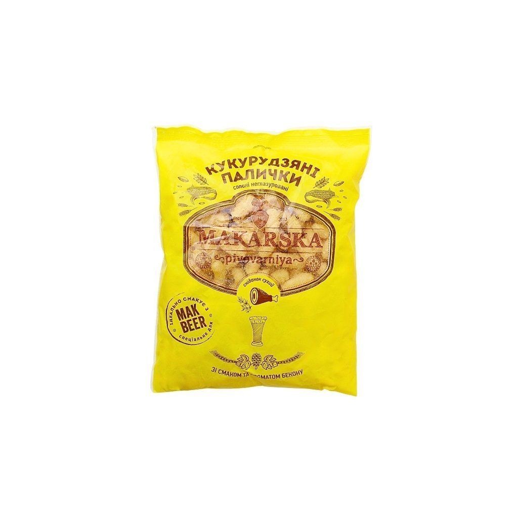 Chrupki kukurydziane solone o smaku boczku 