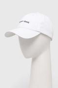 Czapki męskie - Tommy Jeans czapka z daszkiem bawełniana kolor biały wzorzysta - miniaturka - grafika 1