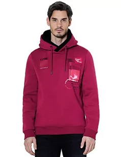 Street One MEN Męska bluza z kapturem, D302202, czerwona Sangria, L, czerwony, L - Bluzy męskie - miniaturka - grafika 1