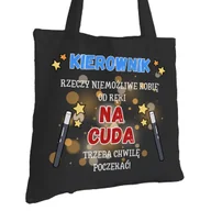 Torby i wózki na zakupy - Torba Bawełniana dla Kierownika Czarna Na Prezent Ekologiczna Trwały Nadruk - miniaturka - grafika 1