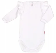 Body dla niemowląt - Body długi rękaw z falbanką BIAŁE r 104 KLEKLE - miniaturka - grafika 1