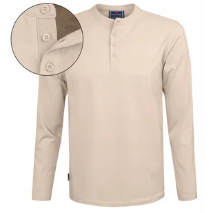 LONGSLEEVE męski koszulka z długim rękawem bawełniana MATRIX beżowa XL - Koszulki męskie - miniaturka - grafika 1