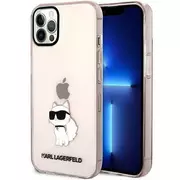 Etui i futerały do telefonów - Etui ochronne na telefon Karl Lagerfeld KLHCP12MHNCHTCP do Apple iPhone 12 /12 Pro 6,1" różowy/pink hardcase Ikonik Choupette - miniaturka - grafika 1