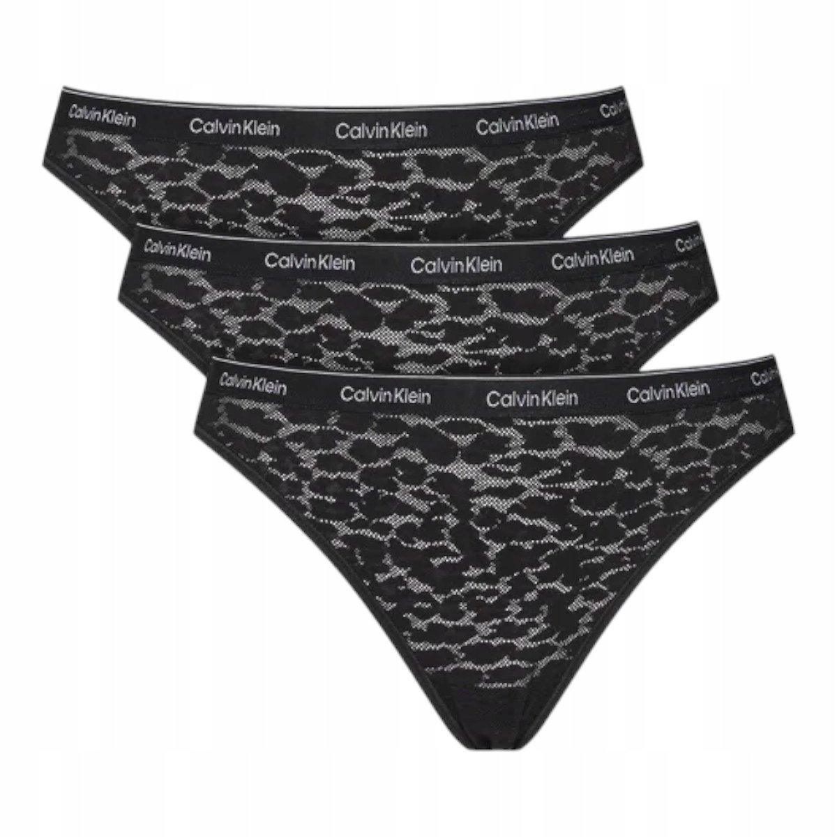 CALVIN KLEIN BRAZYLIANY DAMSKIE MAJTKI 3P BRAZILIAN (LOW-RISE) CZARNE r.M