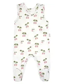 Śpiochy dla niemowląt - Dziewczęcy śpioch bawełniany Wisienki białe Nicol,r.56 - miniaturka - grafika 1