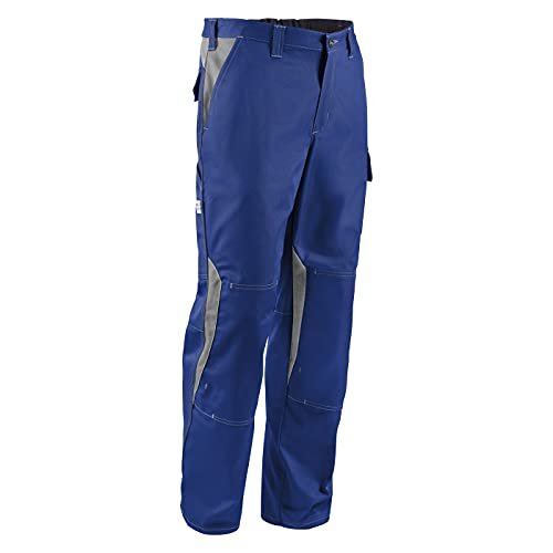 KÜBLER Workwear KÜBLER Image Dress spodnie robocze, niebieskie, rozmiar 56, męskie spodnie robocze ze wzmocnionej bawełny, spodnie robocze z kieszeniami ochronnymi na kolana zgodnie z normą EN 14404,