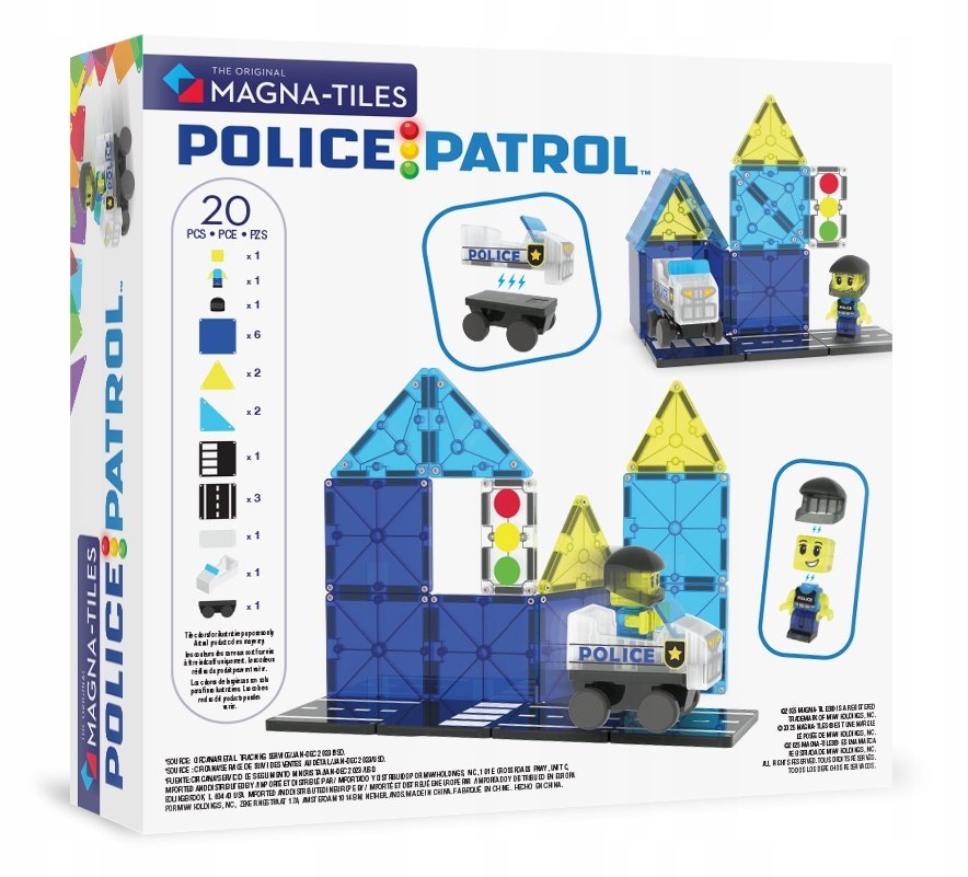 Klocki magnetyczne Patrol Policji 20 el. Magna-Tiles
