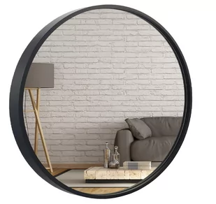Lustro okrągłe drewniane loftowe 60 cm czarne BD art - Lustra - miniaturka - grafika 1