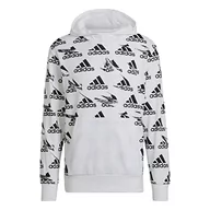 Bluzy męskie - adidas Męska bluza z kapturem M Bl HD, biała, XL - miniaturka - grafika 1