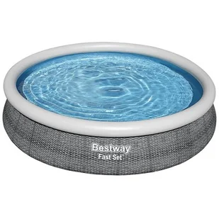 Bestway 57443 Basen rozporowy Fast Set z dmuchanym pierścieniem Szary 3.66m x 76cm - Baseny ogrodowe - miniaturka - grafika 1