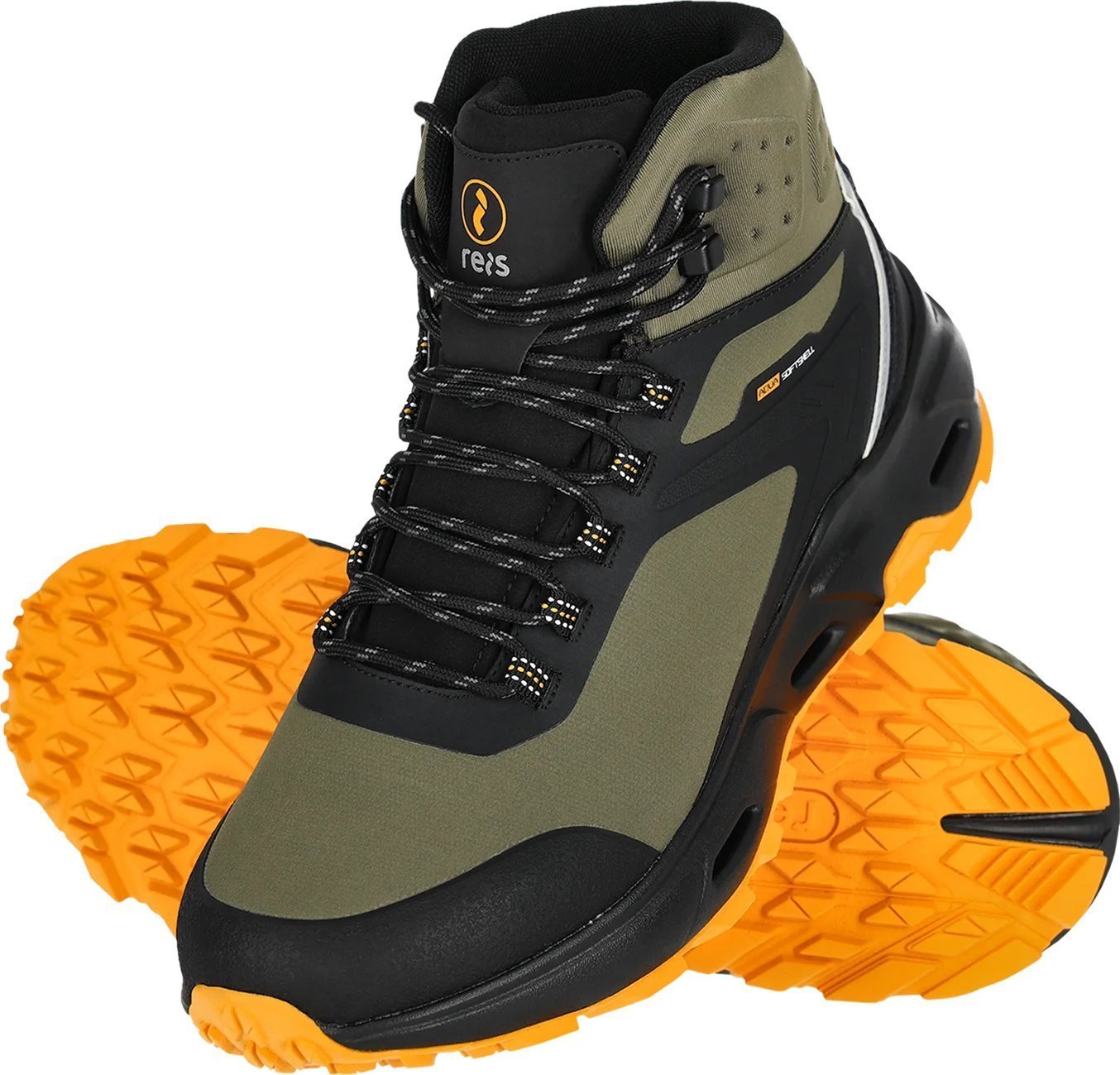 Buty trekkingowe męskie Reis BHILL - Trzewik męskie z tkaniny softshell w połączeniu z PU oraz TPU lekkie oddychające dealne zarówno do pracy górskich wędrówek jak i do codziennego użytku wyprawy wycieczki 41