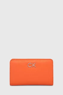 Portfele - Calvin Klein portfel damski kolor pomarańczowy - grafika 1