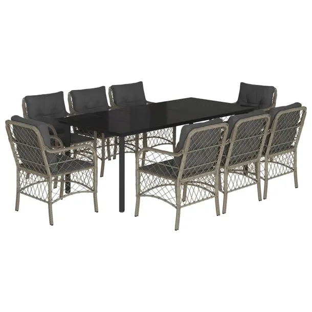 Zestaw Mebli Ogrodowych Rattan PE, Stół 200x100x74 cm, Krzesła 58,5x67x8