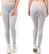 Legginsy - Legginsy damskie długie Polskie Getry Bawełniane Szare L - miniaturka - grafika 1